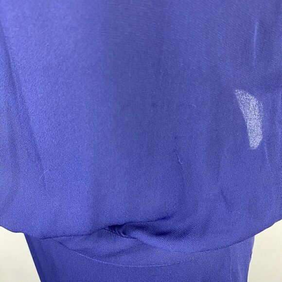 Leith Size Medium Sleeveless Open Back Maxi Dress Navy Blue Sheer Party Event - Picture 5 of 9